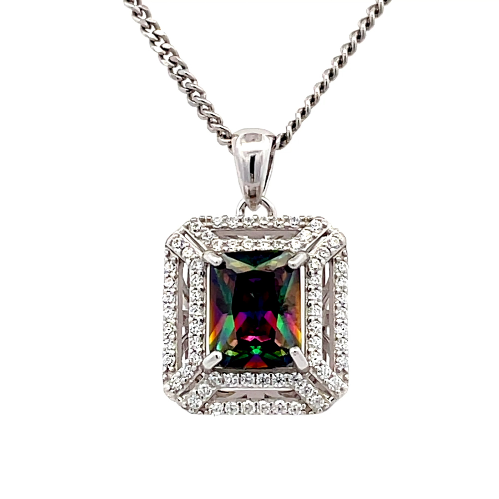Northern Lights Topaz Pendant in Sterling Silver