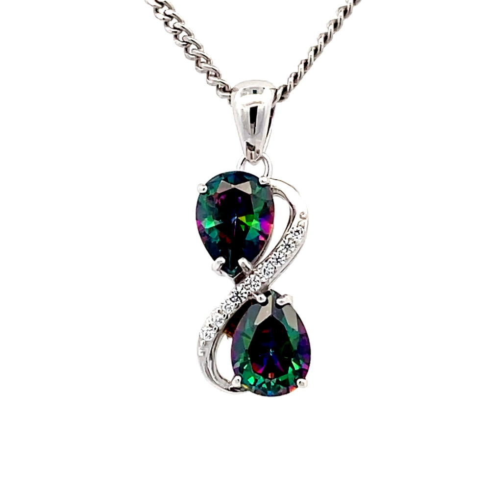Northern Lights Topaz Pendant in Sterling Silver