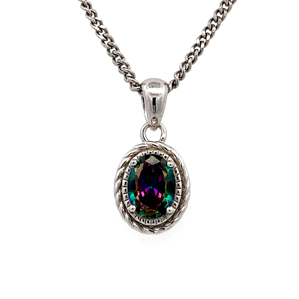 Northern Lights Topaz Pendant in Sterling Silver
