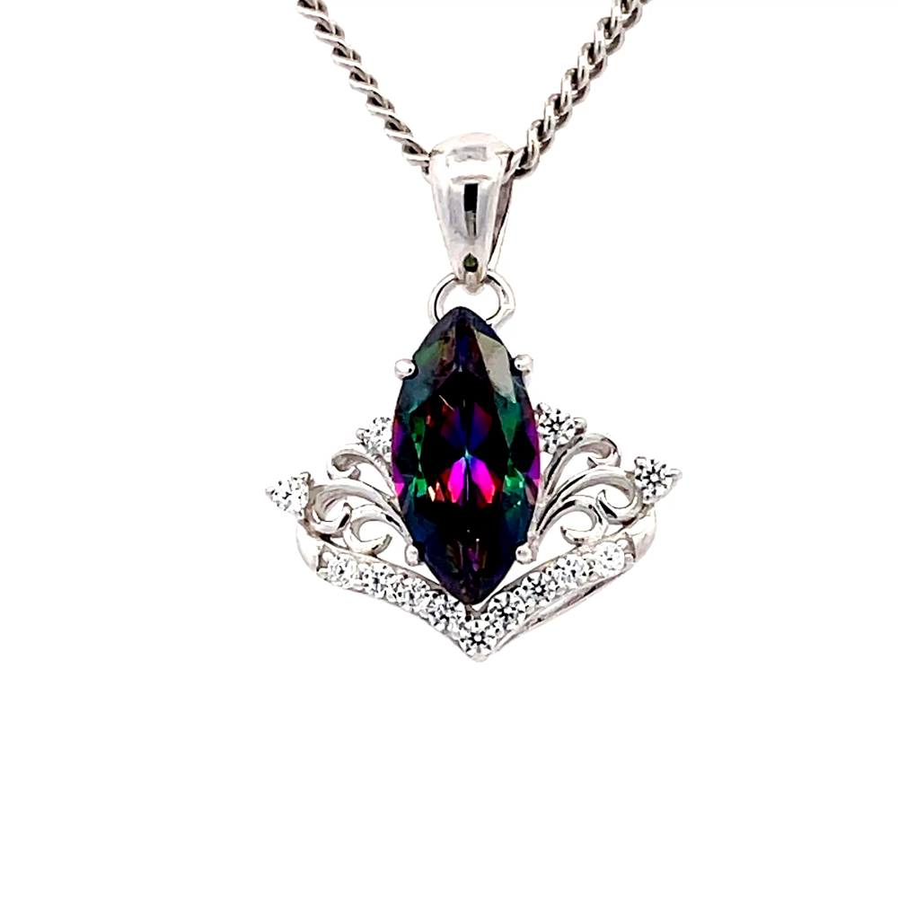 Northern Lights Topaz Pendant in Sterling Silver