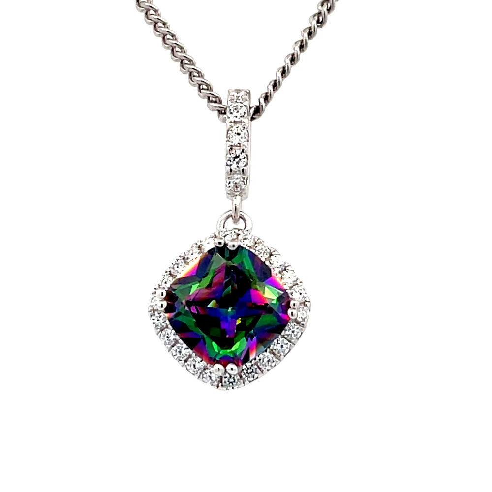 Northern Lights Topaz Pendant in Sterling Silver