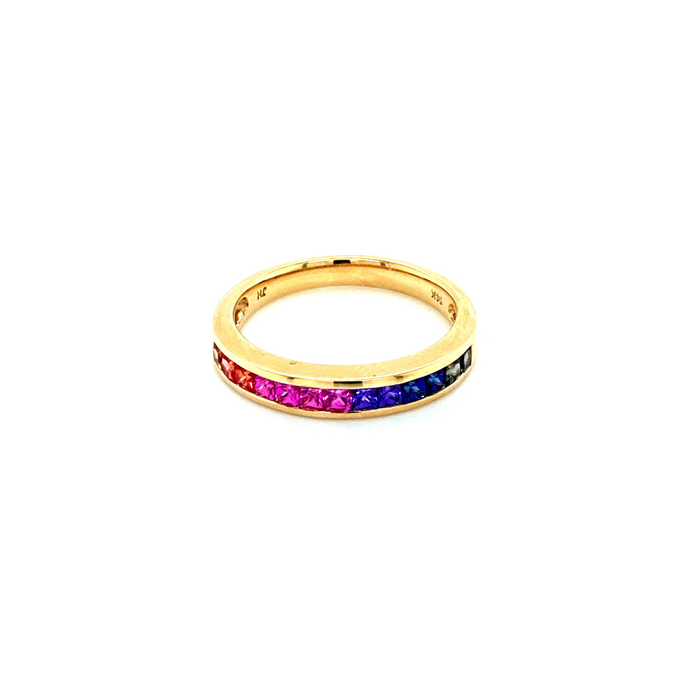 Multicolor Sapphire Ring in 14K Yellow Gold